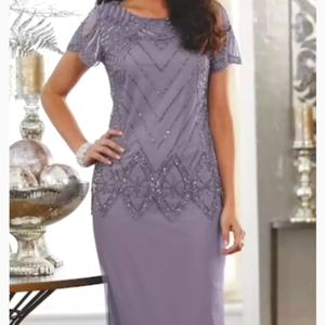 New! Perfect for Mother of the Bride or Groom. 2pc Beaded skirt set Lavender XL